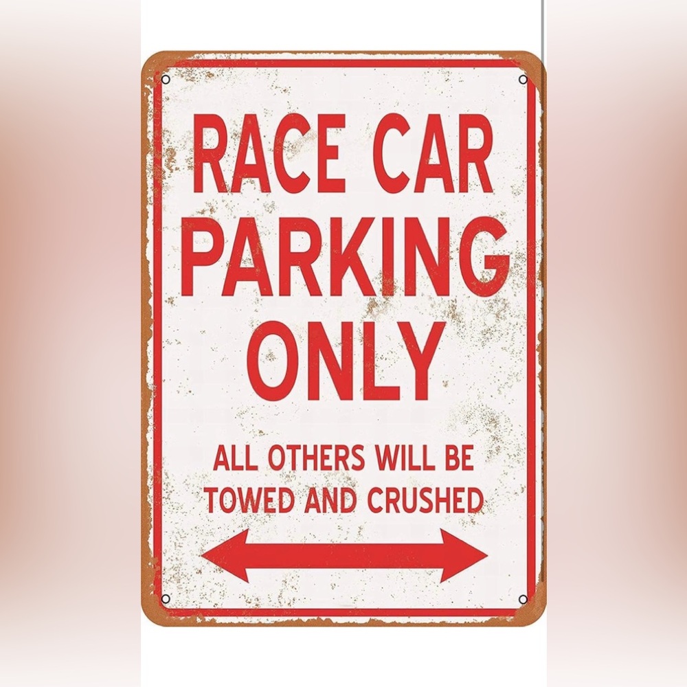 8 x 12 Metal Sign - Race CAR Parking ONLY - Vintage Wall Decor Home Decor